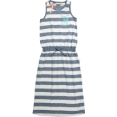 DJ Dutchjeans Meisjes Jurk - White stripe - Maat 146