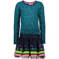 B.Nosy Meisjes Jurk - lagoon zebra - Maat 92 