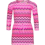 Meisjes Jurk - Roze met multicolor - Maat 146