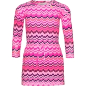 Mim-pi Meisjes Jurk - Roze met multicolor - Maat 146