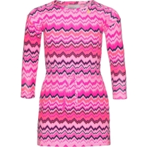 Mim-pi Meisjes Jurk - Roze met multicolor - Maat 146
