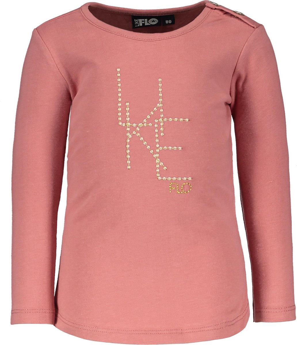 Shirt lange mouwen - licht roze - Maat 86