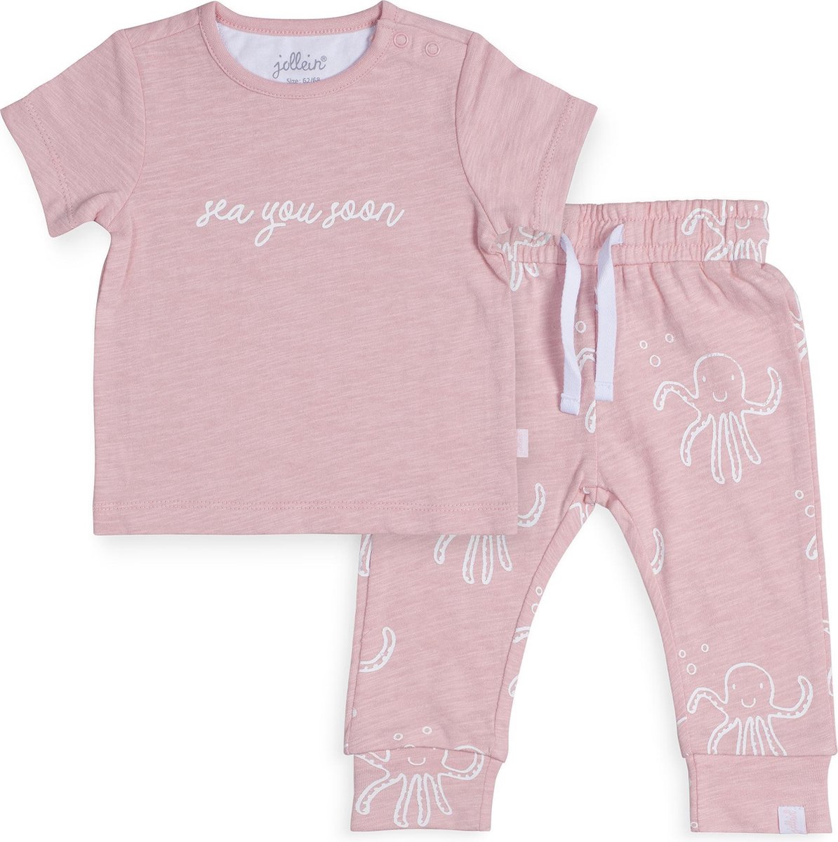 Broekje & T shirt Octopus Pink Maat 50/56