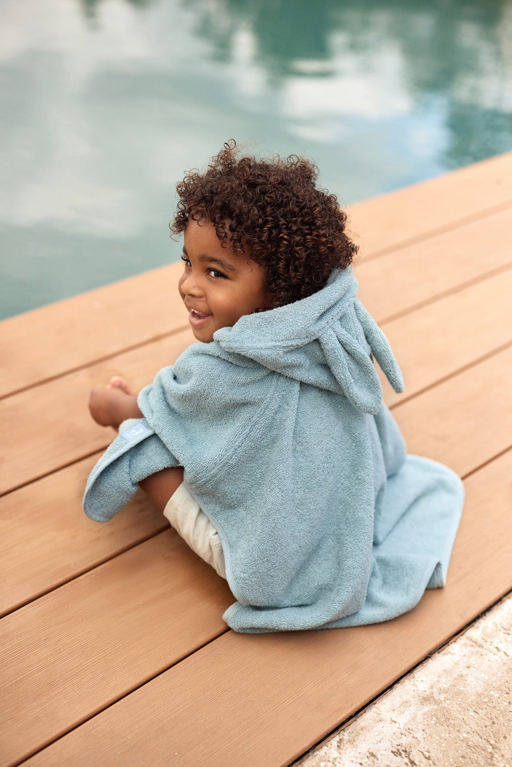 Badstof Badponcho - Sea Green - afbeelding 7