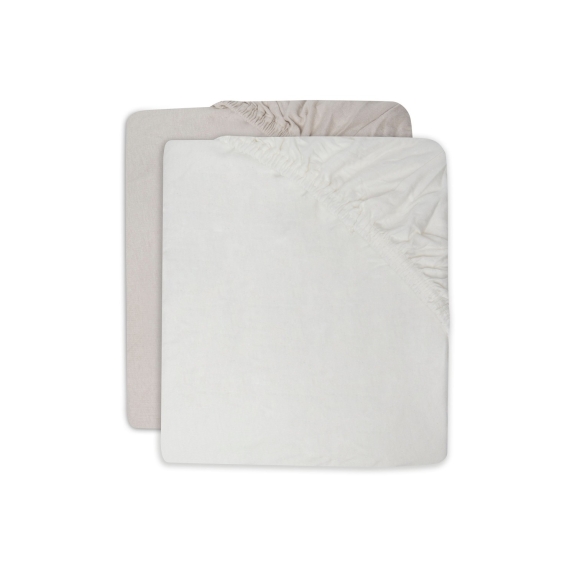 Hoeslaken Jersey 60x120cm - Ivory/Nougat - 2 Stuks