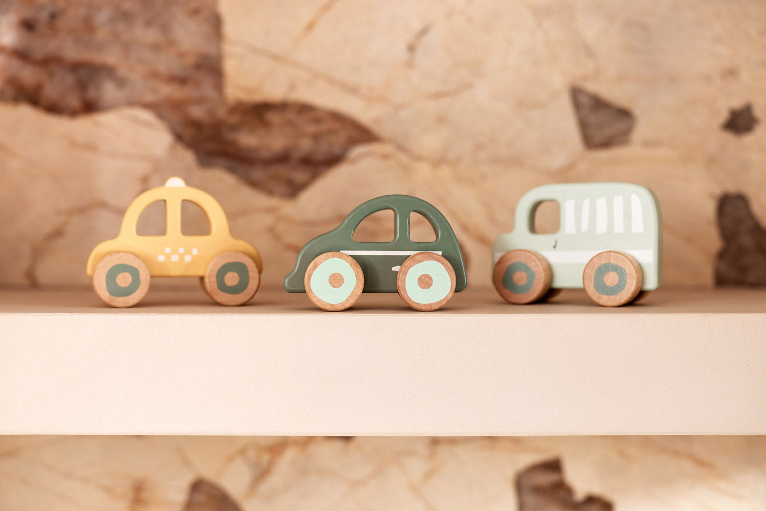 Houten Auto Op Wielen - 3 Stuks - afbeelding 6