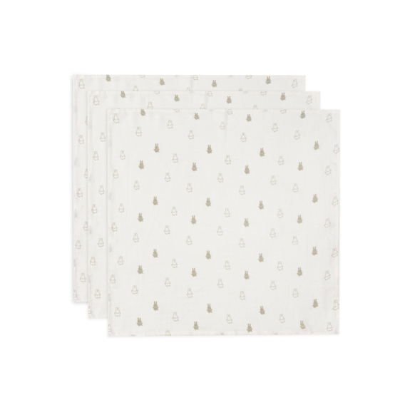 Hydrofiele Doek 70x70cm Happy Miffy - Olive Green - 3 St