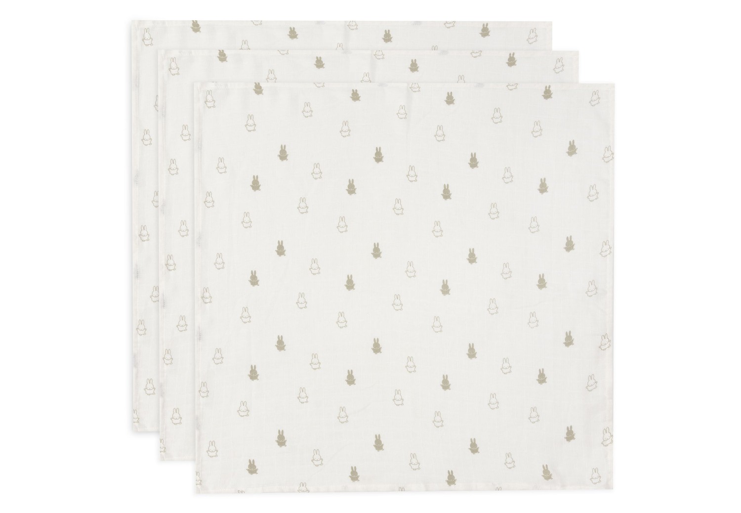 Hydrofiele Doek 70x70cm Happy Miffy - Olive Green - 3 St