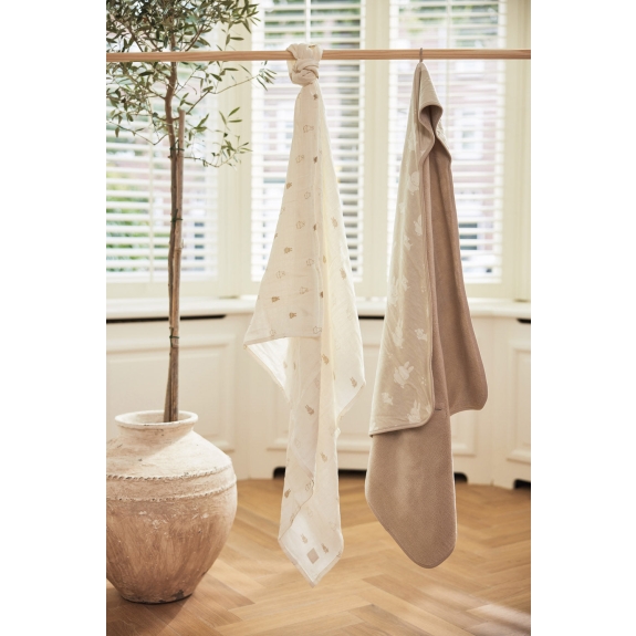 Hydrofiele Doek Large 115x115cm Happy Miffy - Nougat