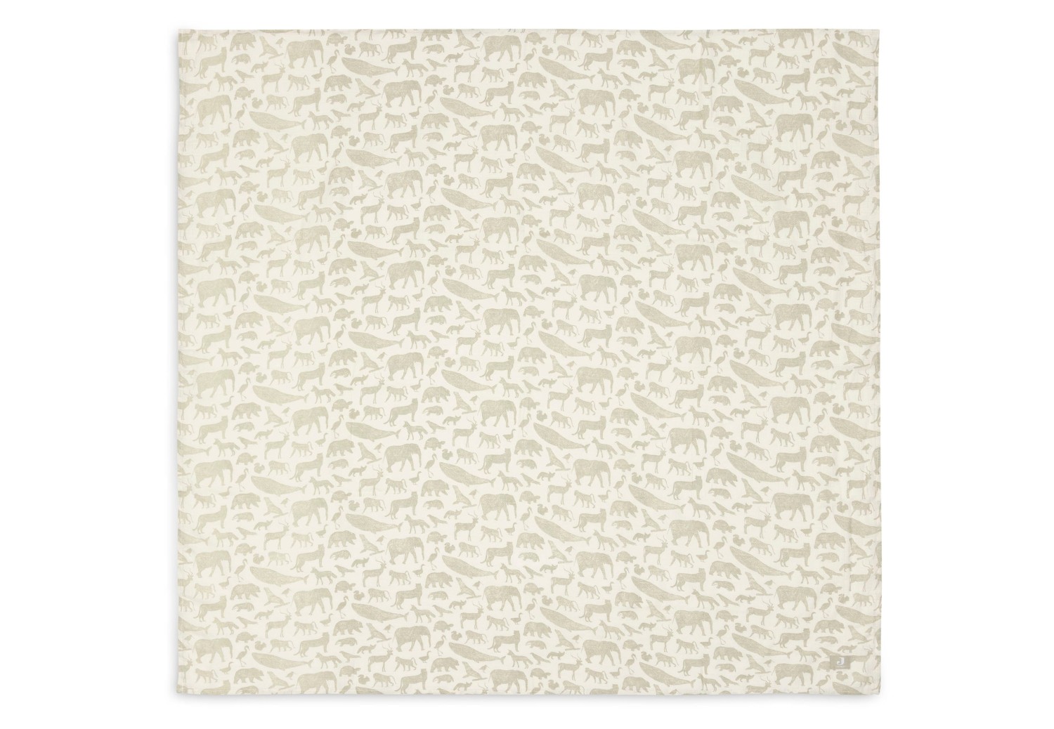 Hydrofiele Doek Large 115x115cm Animals - Olive Green - afbeelding 2