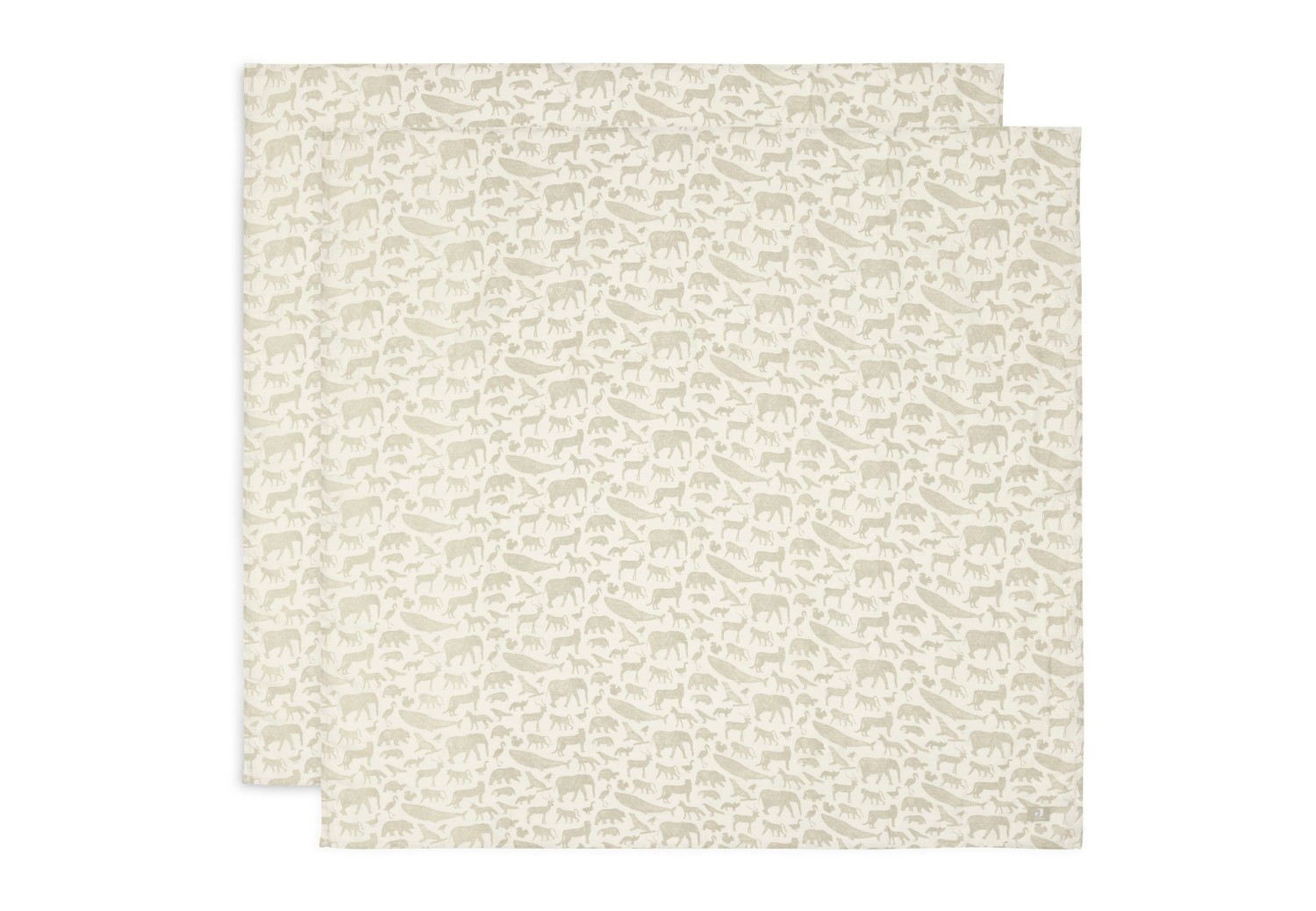 Hydrofiele Doek Large 115x115cm Animals - Olive Green