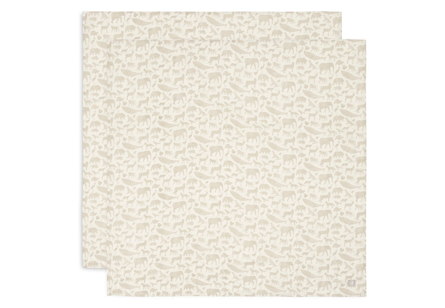 Hydrofiele Doek Groot met Dierenprint - Nougat - 2 Stuks