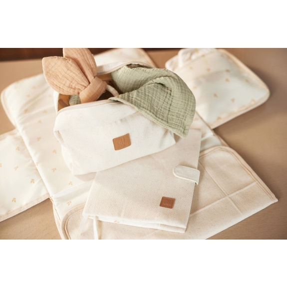 Hydrofiele Doek 70x70cm - Olive Green/Ivory - 4 Stuks