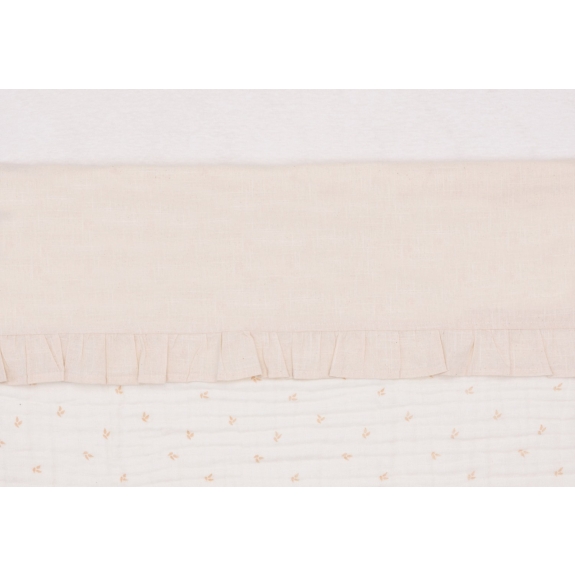 Jollein - Laken Ledikant 120x150cm - Natuurlijke Ruches