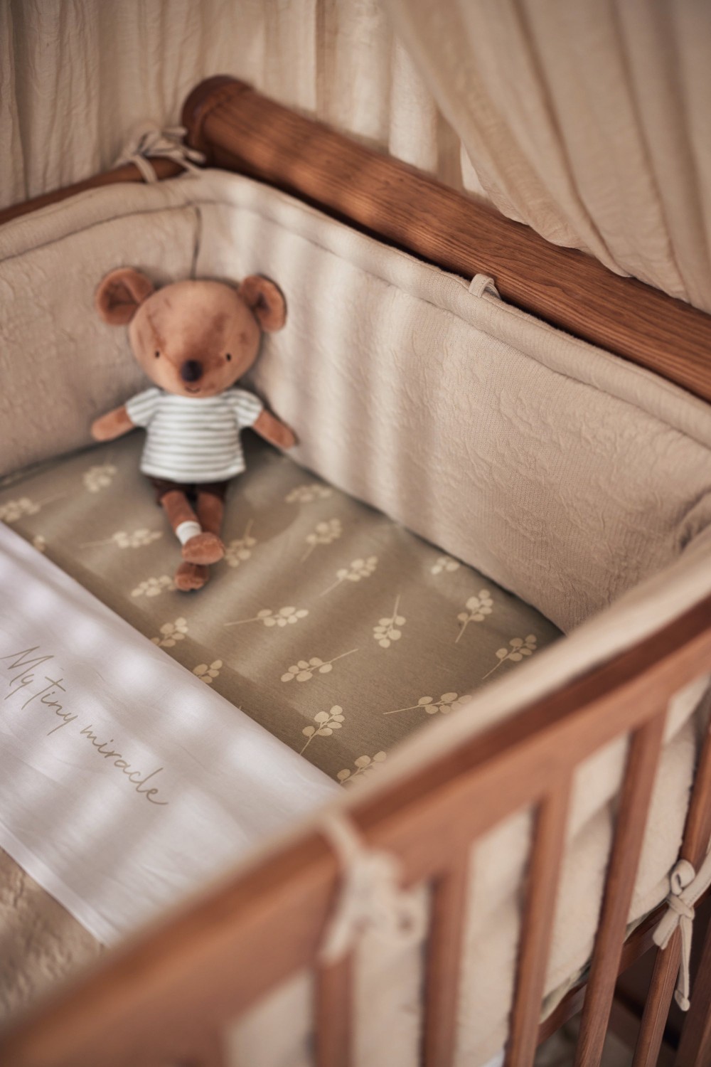 Boxbumper 180x30cm Grain Knit - Oatmeal - afbeelding 6