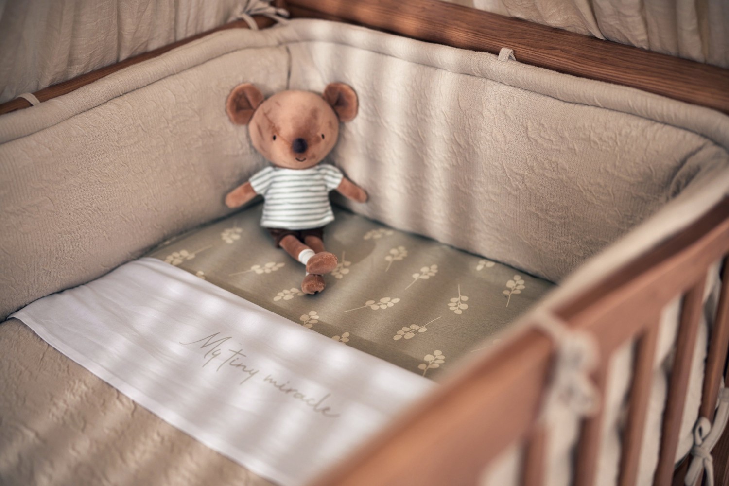 Boxbumper 180x30cm Grain Knit - Oatmeal - afbeelding 7