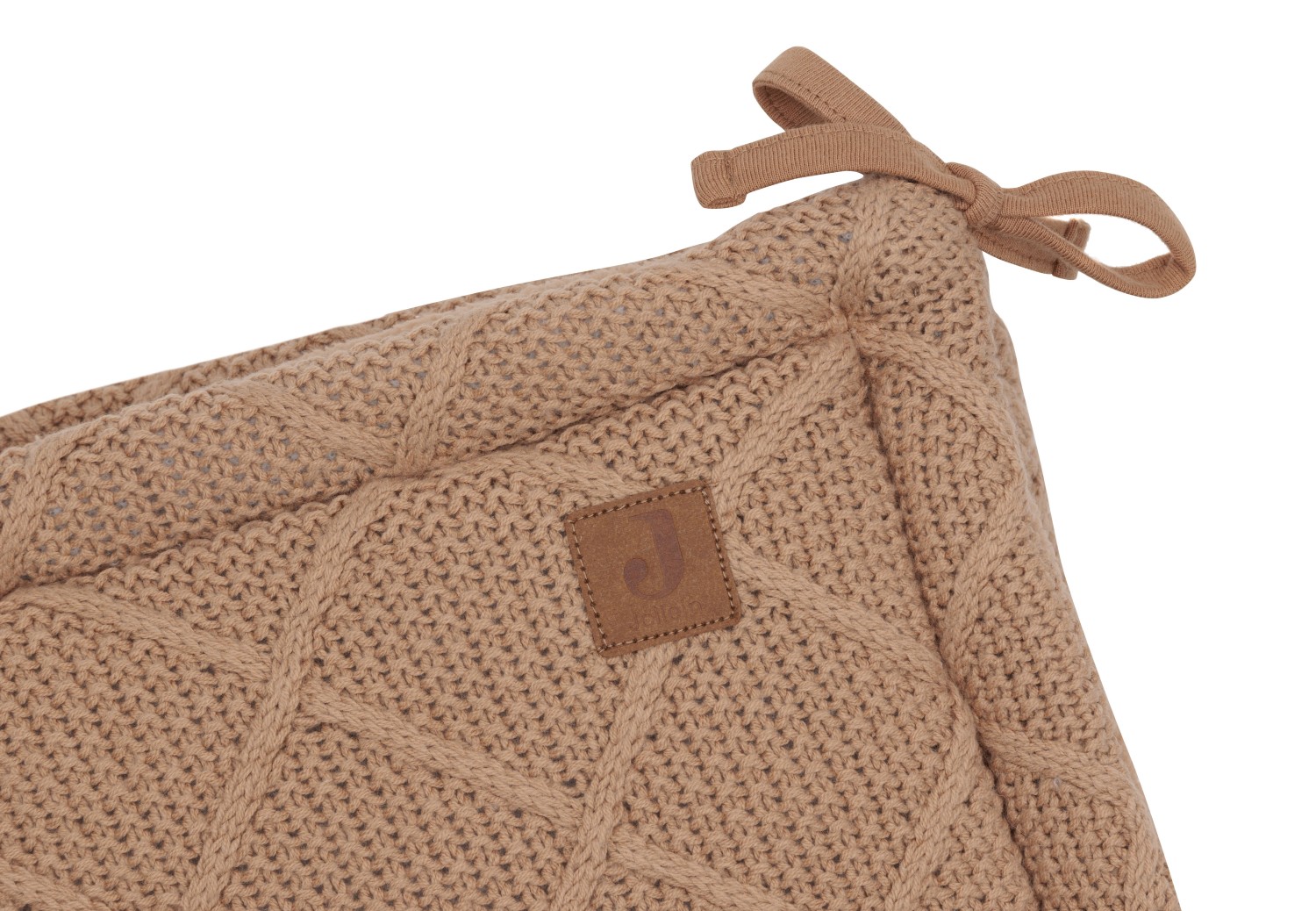 Gebreide Boxbumper 180x30cm - Biscuit - afbeelding 4
