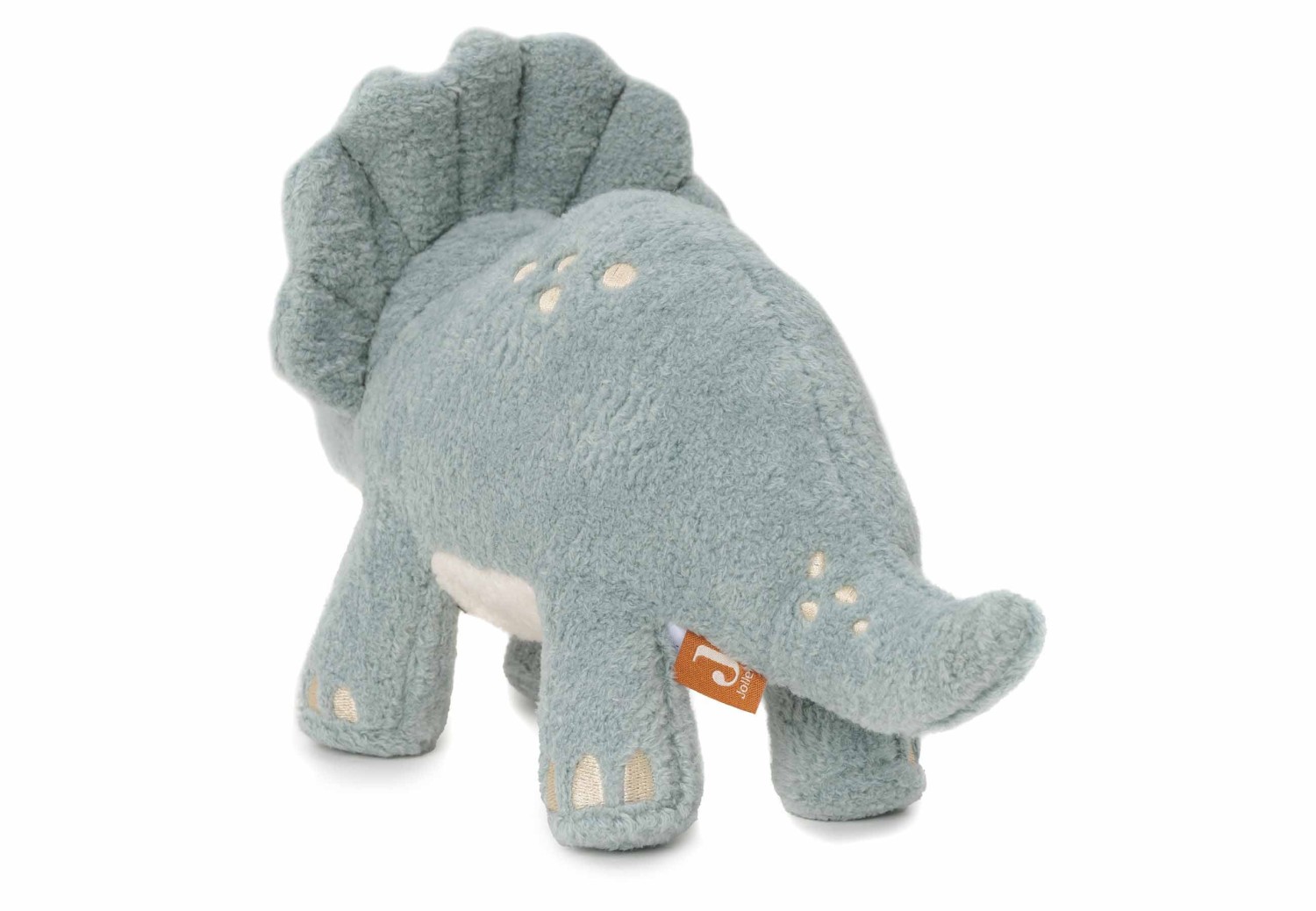 Knuffel Dino met Geluid en Palmboom - Grijs Blauw - afbeelding 2