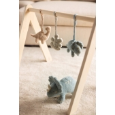 Knuffel Dino met Geluid en Palmboom - Grijs Blauw