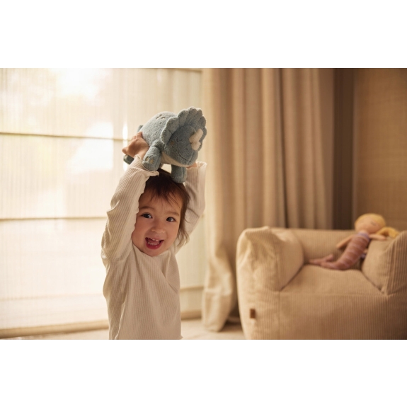 Knuffel Dino met Geluid en Palmboom - Grijs Blauw