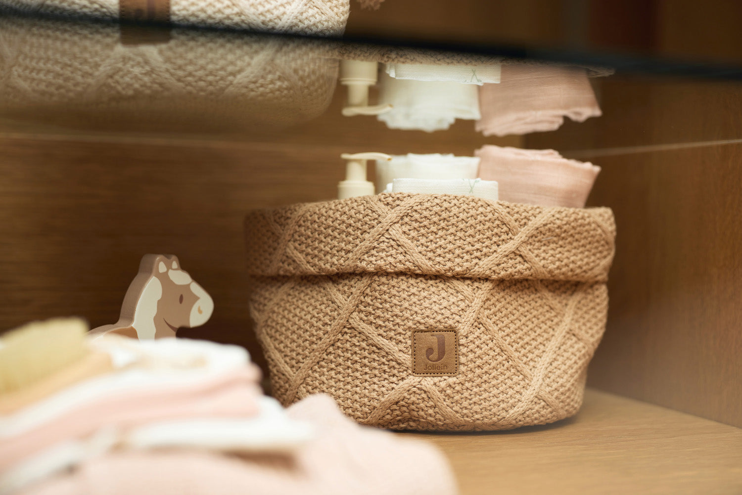 Prachtig Commodemandje Check Knit - Biscuit - afbeelding 6