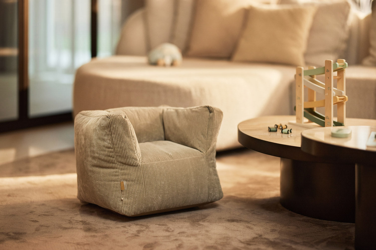 Nieuwe Collectie Kinderfauteuil Corduroy - Groen - afbeelding 6