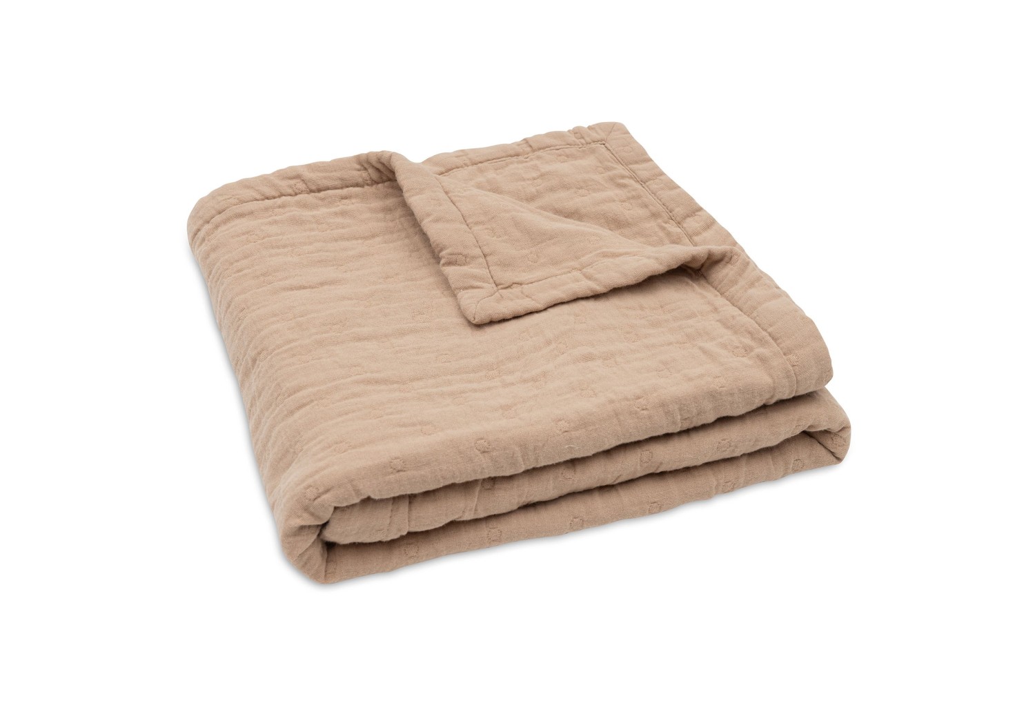Hydrofiel Deken 75x100cm Jacquard - Biscuit - GOTS - afbeelding 4