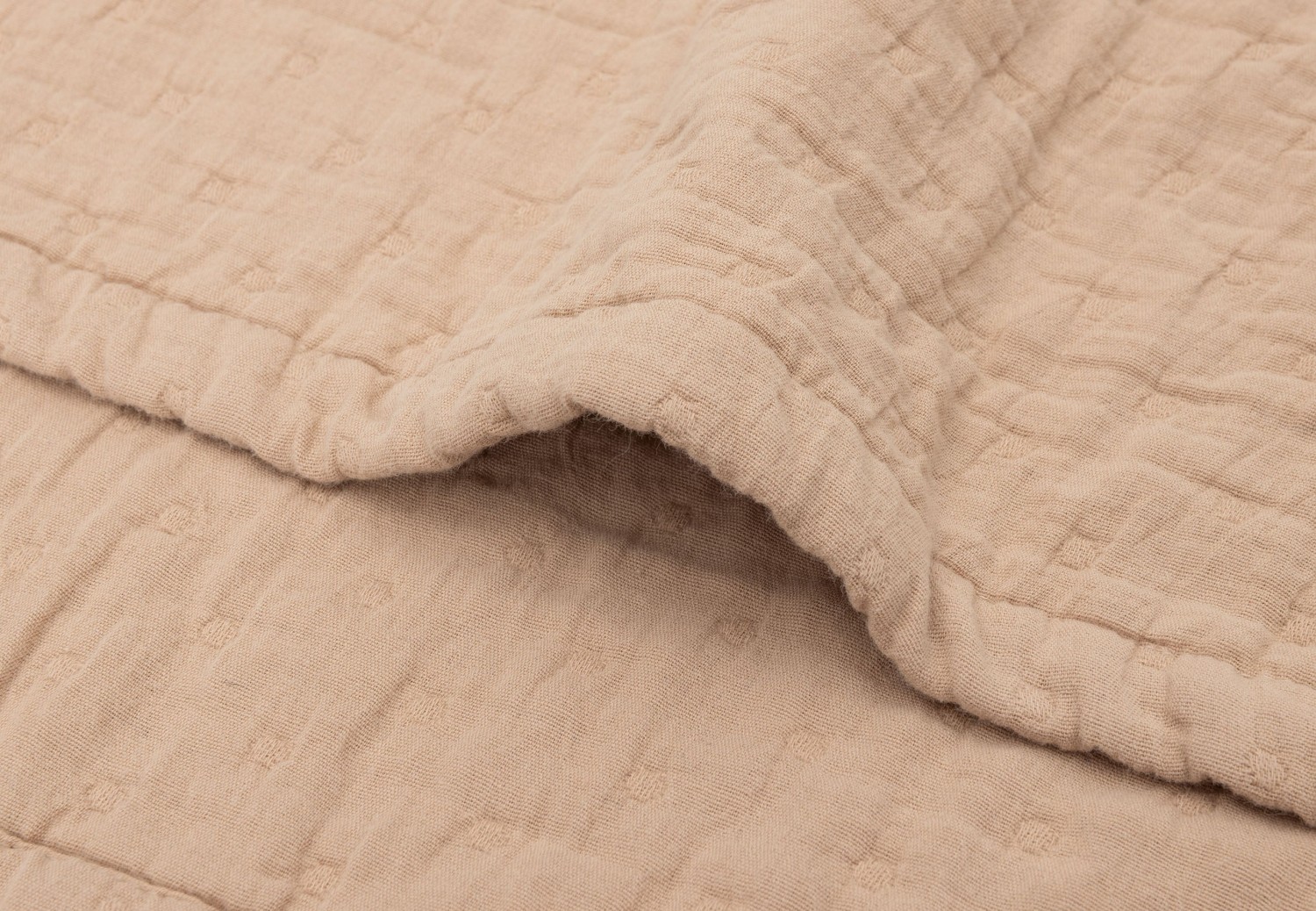 Hydrofiel Deken 75x100cm Jacquard - Biscuit - GOTS - afbeelding 5