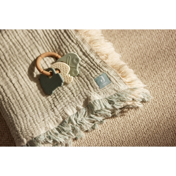 Nieuwe Collectie Deken Wieg 75x100 cm Fringe Stripe - Se