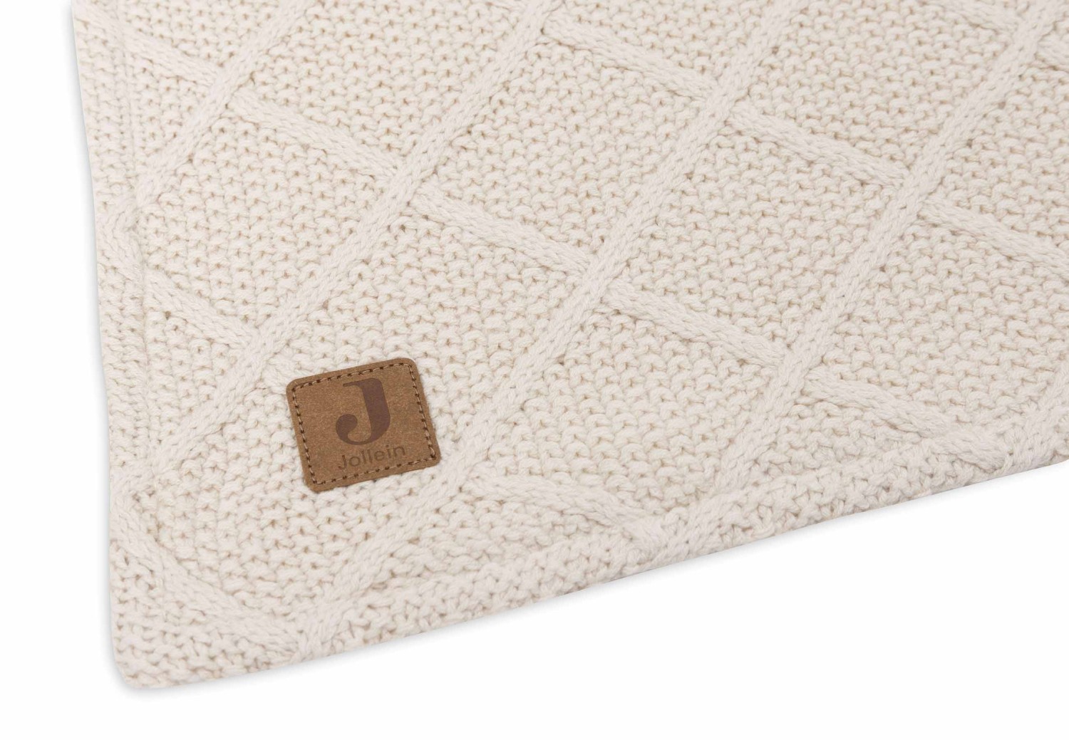 Ledikantdeken Check Knit 100x150cm - Oatmeal - afbeelding 6