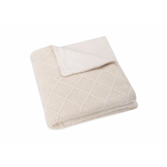 Jollein - Ledikantdeken Check Knit 100x150cm - Oatmeal