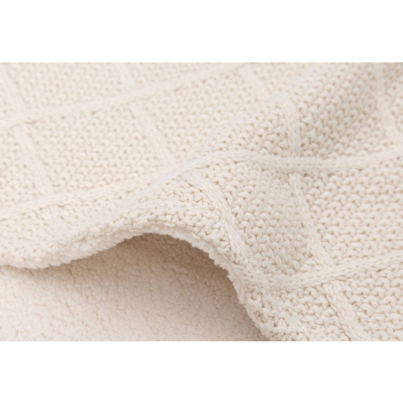 Jollein - Ledikantdeken Check Knit 100x150cm - Oatmeal