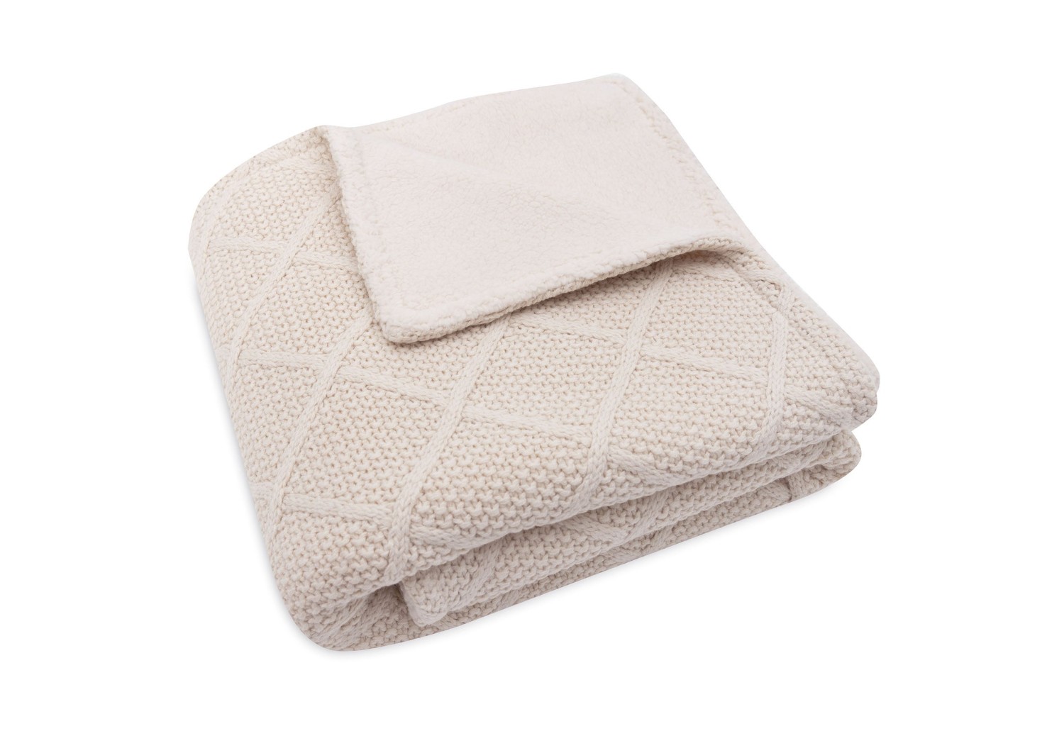 Ledikantdeken Check Knit 100x150cm - Oatmeal - afbeelding 2