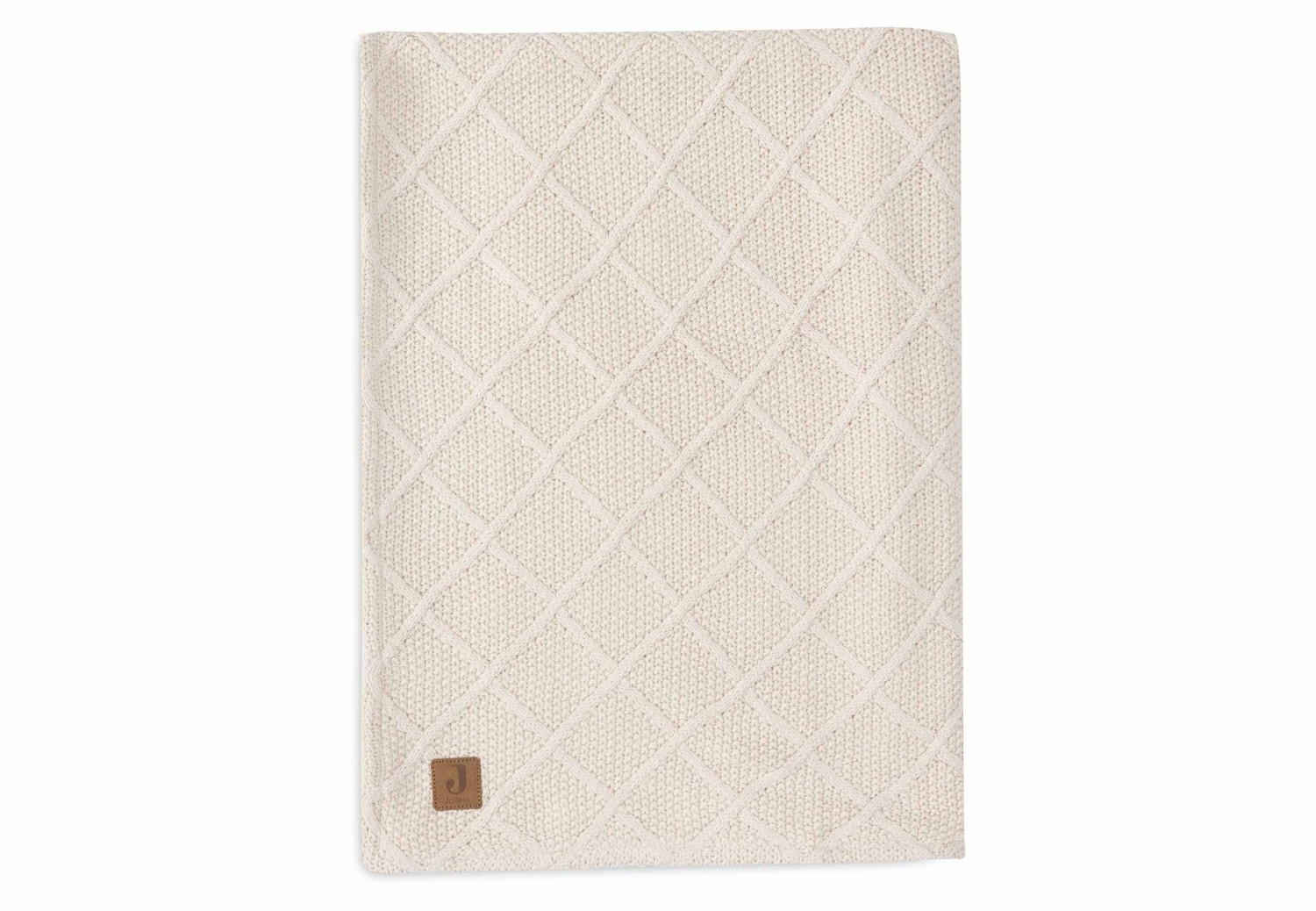 Ledikantdeken Check Knit 100x150cm - Oatmeal