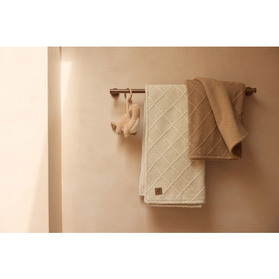 Jollein - Ledikantdeken Check Knit 100x150cm - Oatmeal