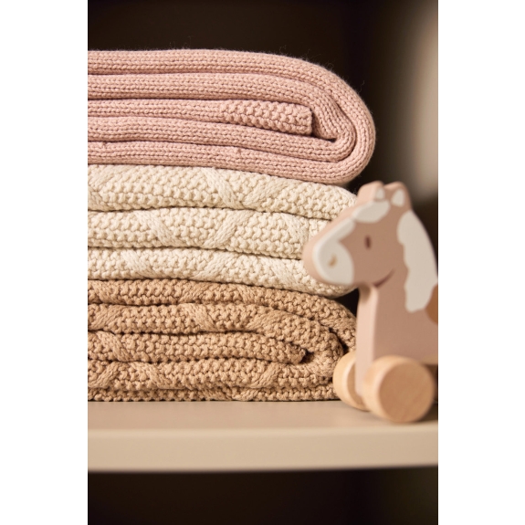 Deken Ledikant 100x150cm Cosy Knit - Wild Rose/Velvet