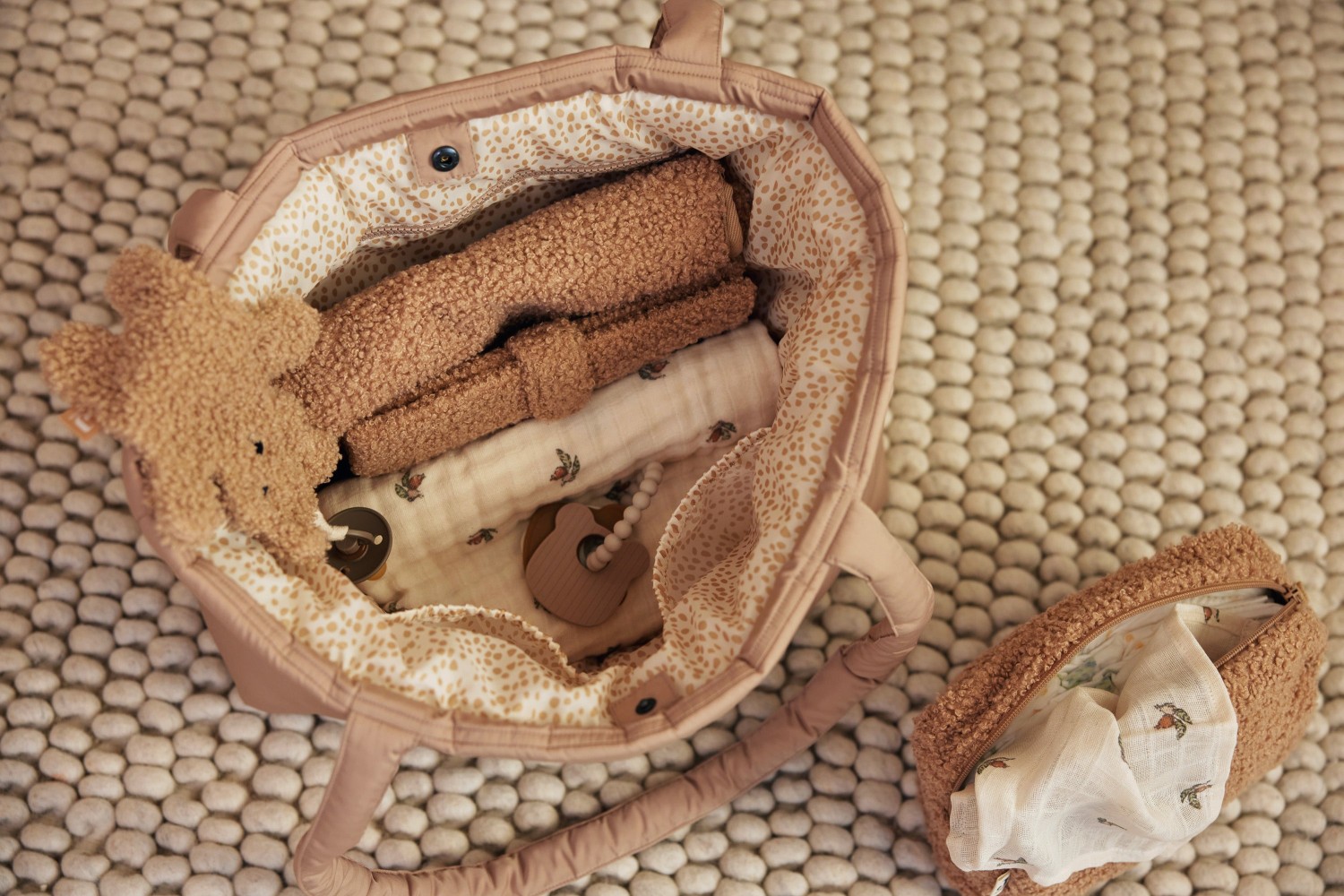 Puffed Mom Bag - Ideaal voor Onderweg - Biscuit - afbeelding 15