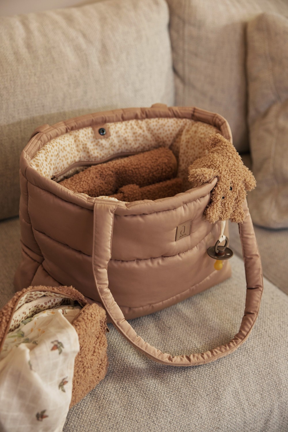 Puffed Mom Bag - Ideaal voor Onderweg - Biscuit - afbeelding 16
