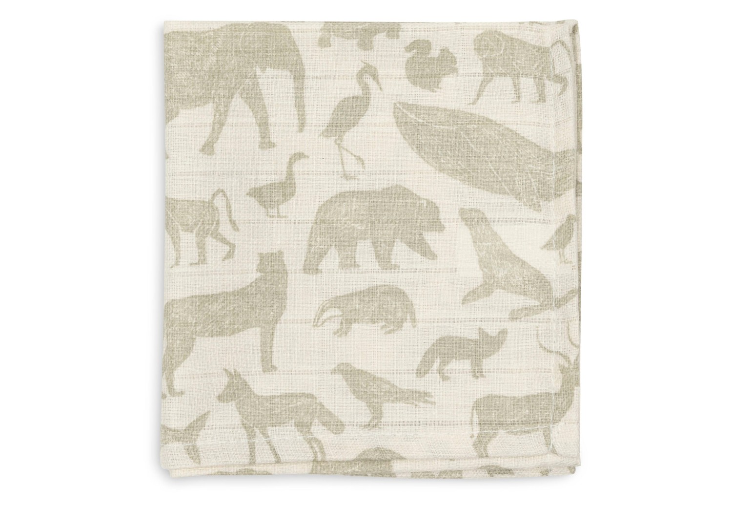 Monddoekje Animals - Olive Green - 3 Stuks - afbeelding 2