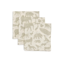 Jollein - Monddoekje Animals - Olive Green - 3 Stuks