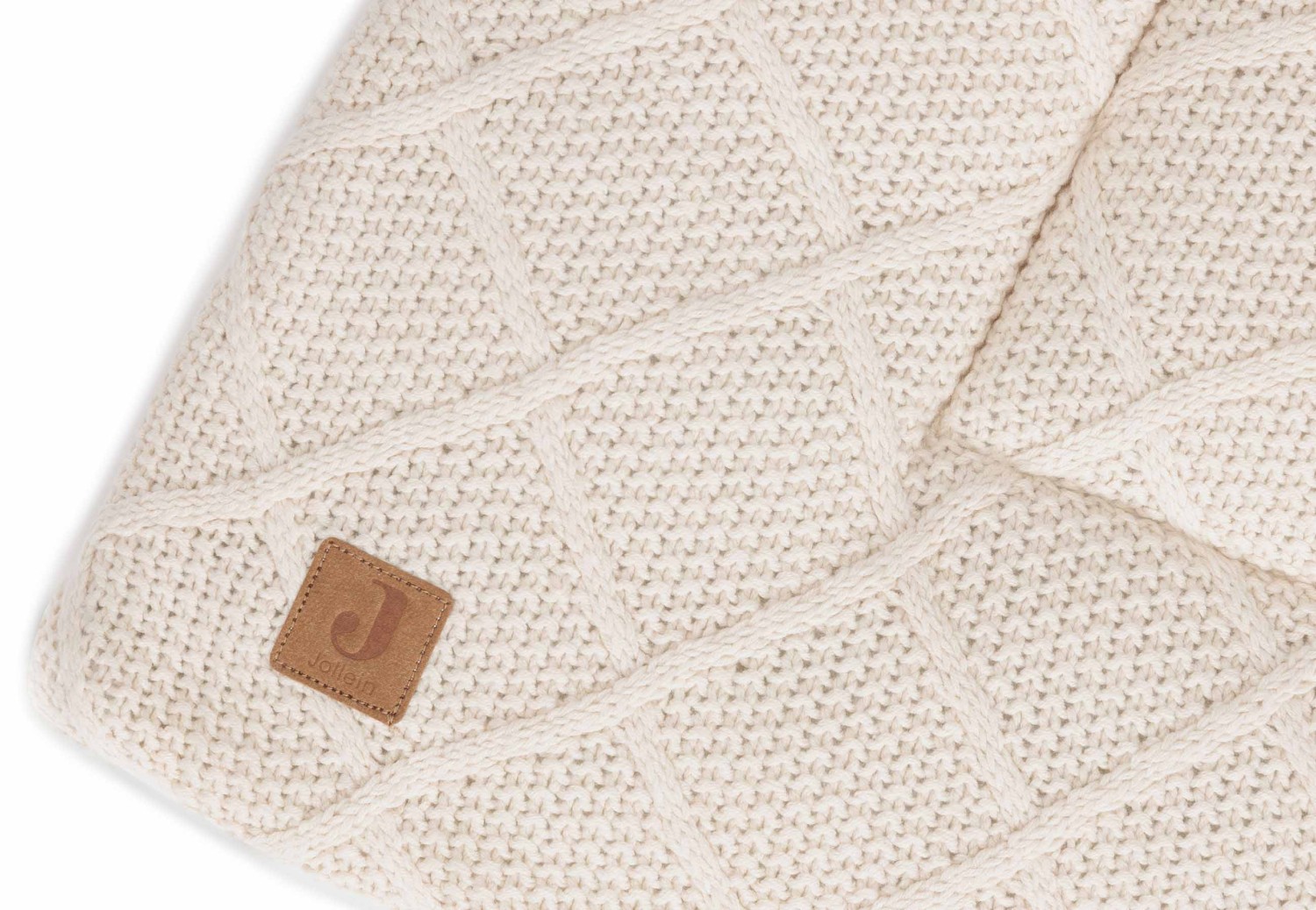 Zacht Boxkleed Check Knit 75x95cm - Oatmeal - afbeelding 3