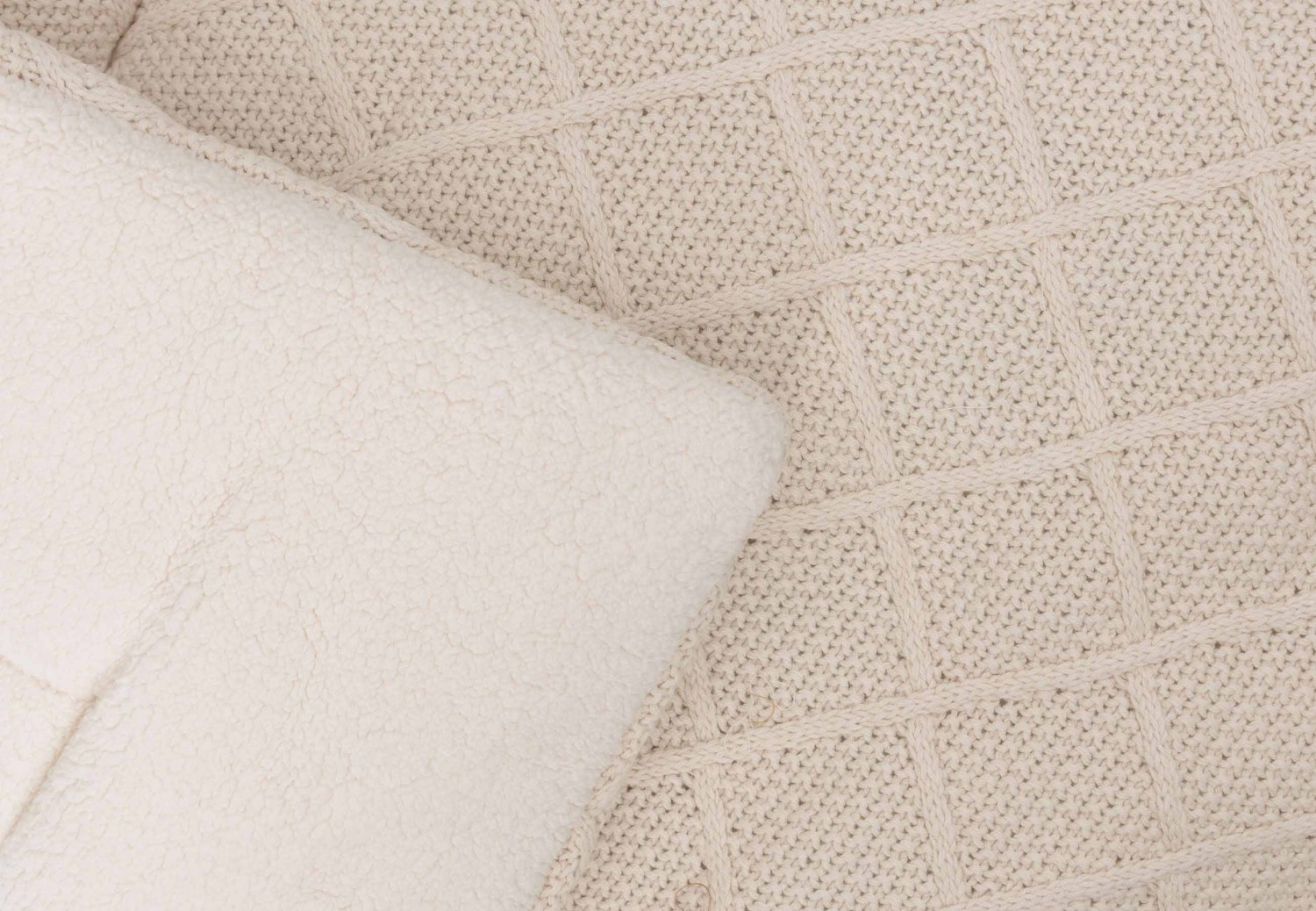 Zacht Boxkleed Check Knit 75x95cm - Oatmeal - afbeelding 4