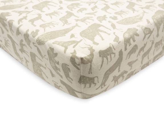 Jollein - Hoeslaken Animals Olive Green 70/140x75/150cm