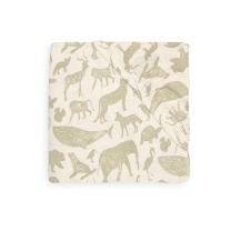 Jollein - Hoeslaken Animals Olive Green 70/140x75/150cm