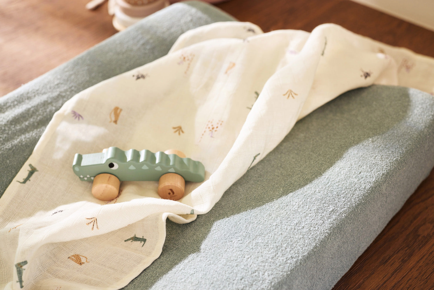 Badstof Aankleedkussenhoes Sea Green 50x70cm - afbeelding 5