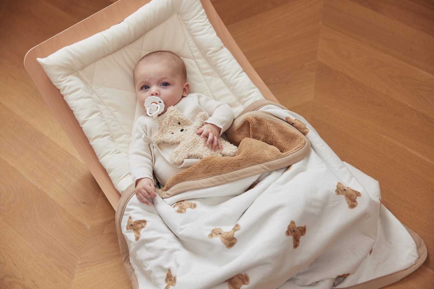 Gevoerde Teddy Bear deken 100x150cm - Ledikant - afbeelding 8
