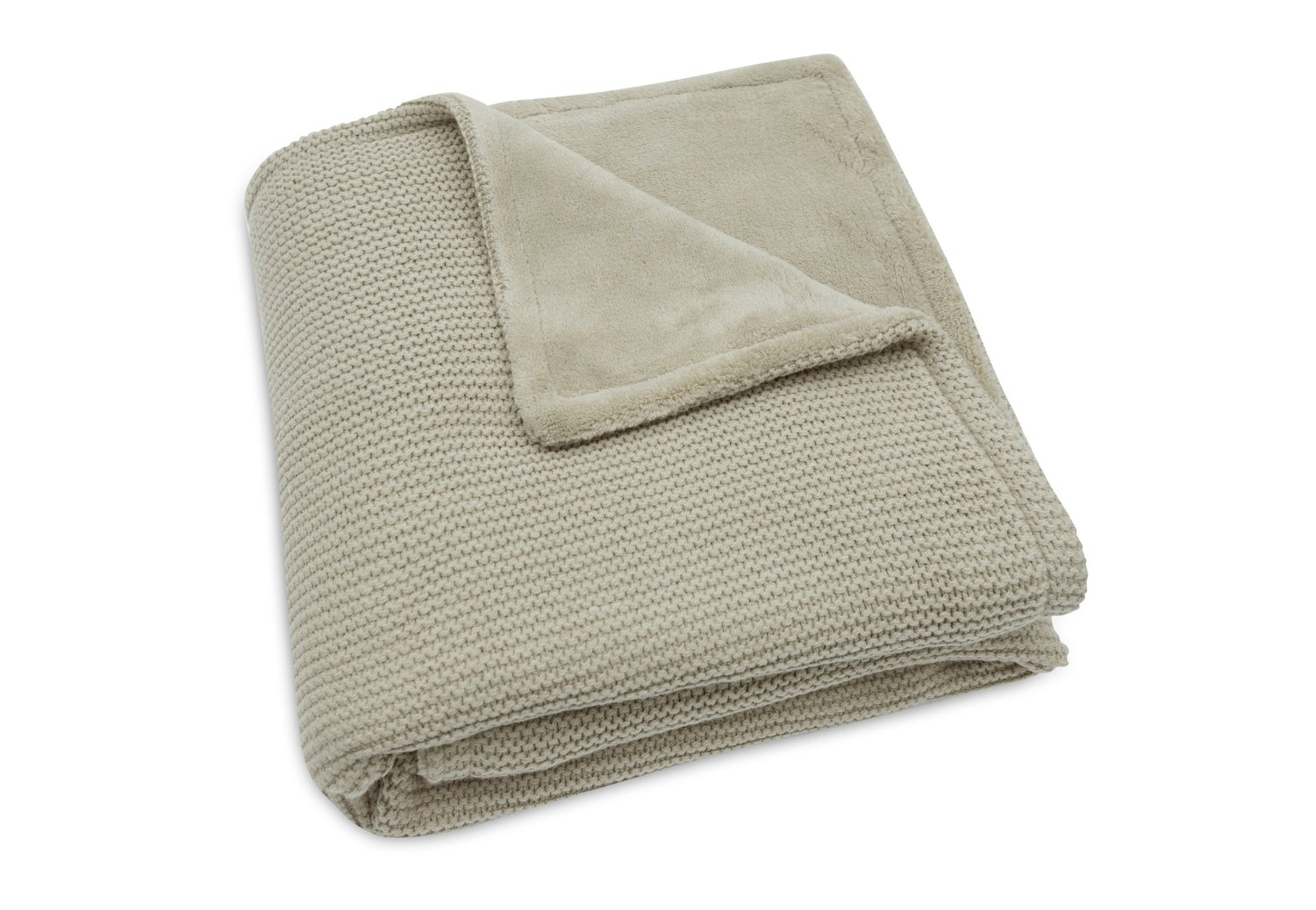 Deken Wieg Basic Knit - Olive Green/Fleece - afbeelding 4