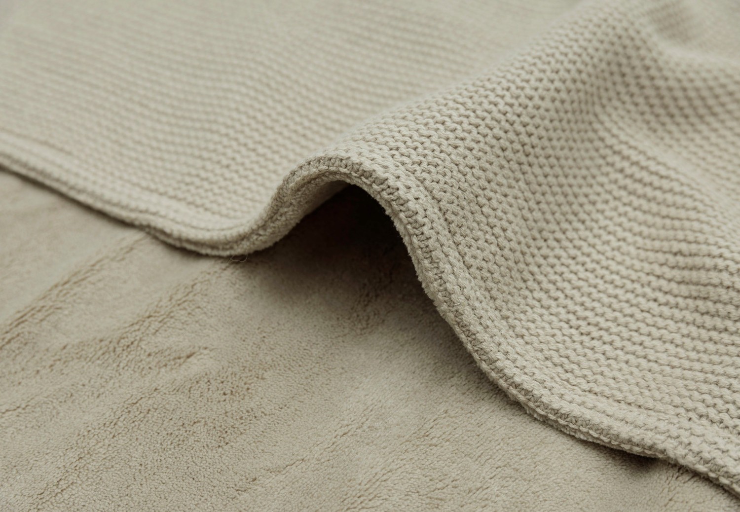 Deken Wieg Basic Knit - Olive Green/Fleece - afbeelding 5