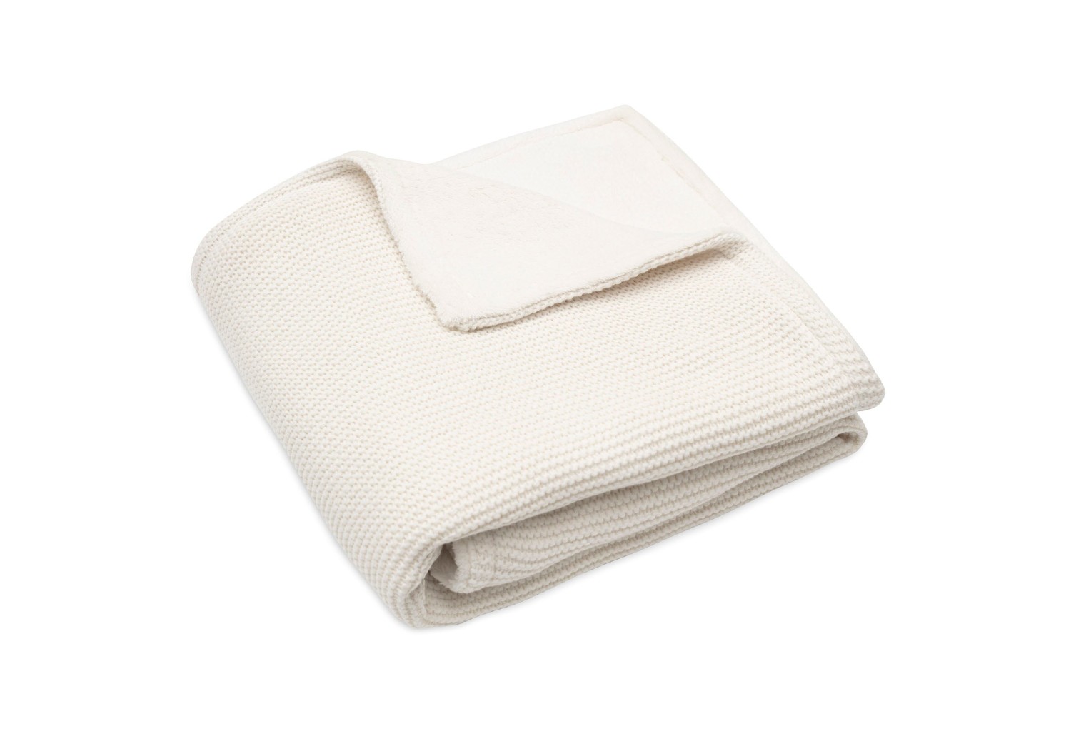 Deken Wieg Basic Knit - Ivory/Coral Fleece - afbeelding 5