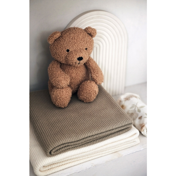 Jollein - Deken Wieg Basic Knit - Olijfgroen